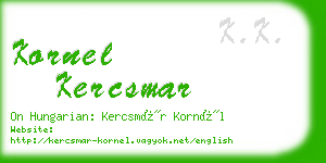 kornel kercsmar business card